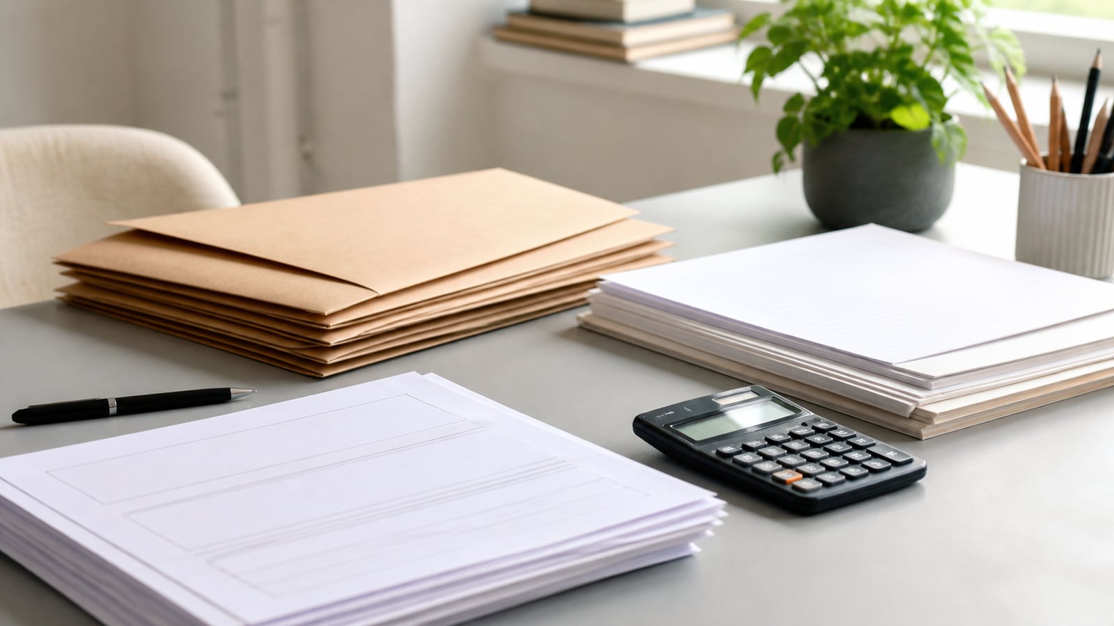 Geordend papierwerk en formulieren voor het begrijpen van zorgkosten